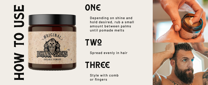 Johnny Slicks, Formula 49 Clay All Organic Pomade | Firm Hold & Matte Finish (Promotes Healthy Hair Growth, Helps Hydrate Dry Skin), (2 ounce, Original)