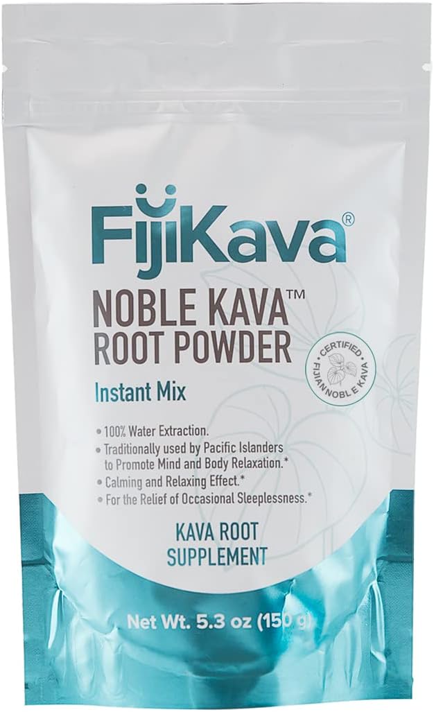 FijiKava, Instant Kava Kava Powder 150g – Premium Kava Root Powder with High Kavalactone Content – Natural Relaxation Aid for Calmness, Stress Relief, and Sleep Support – Easy-to-Mix