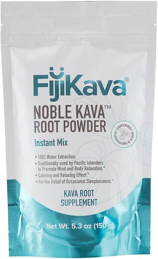 FijiKava, Instant Kava Kava Powder 150g – Premium Kava Root Powder with High Kavalactone Content – Natural Relaxation Aid for Calmness, Stress Relief, and Sleep Support – Easy-to-Mix