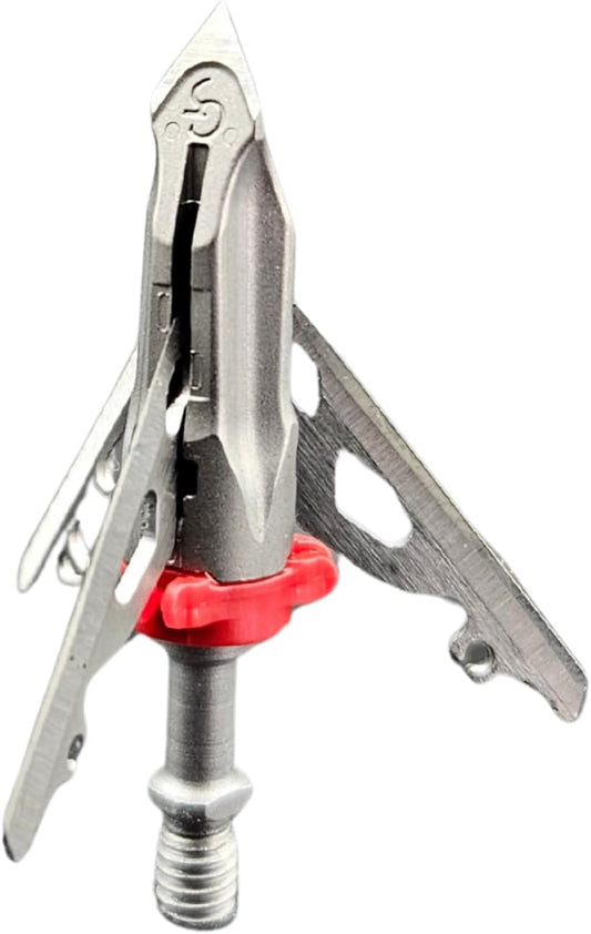 G5, Deadmeat V2 3-Blade Expandable Broadheads | 3-Pack | 100/125 Grains | Razor Sharp 1.5" Cutting Diameter Mechanical Blades | Screw in | Crossbow Compatible | 1 BMP Practice Tip Included