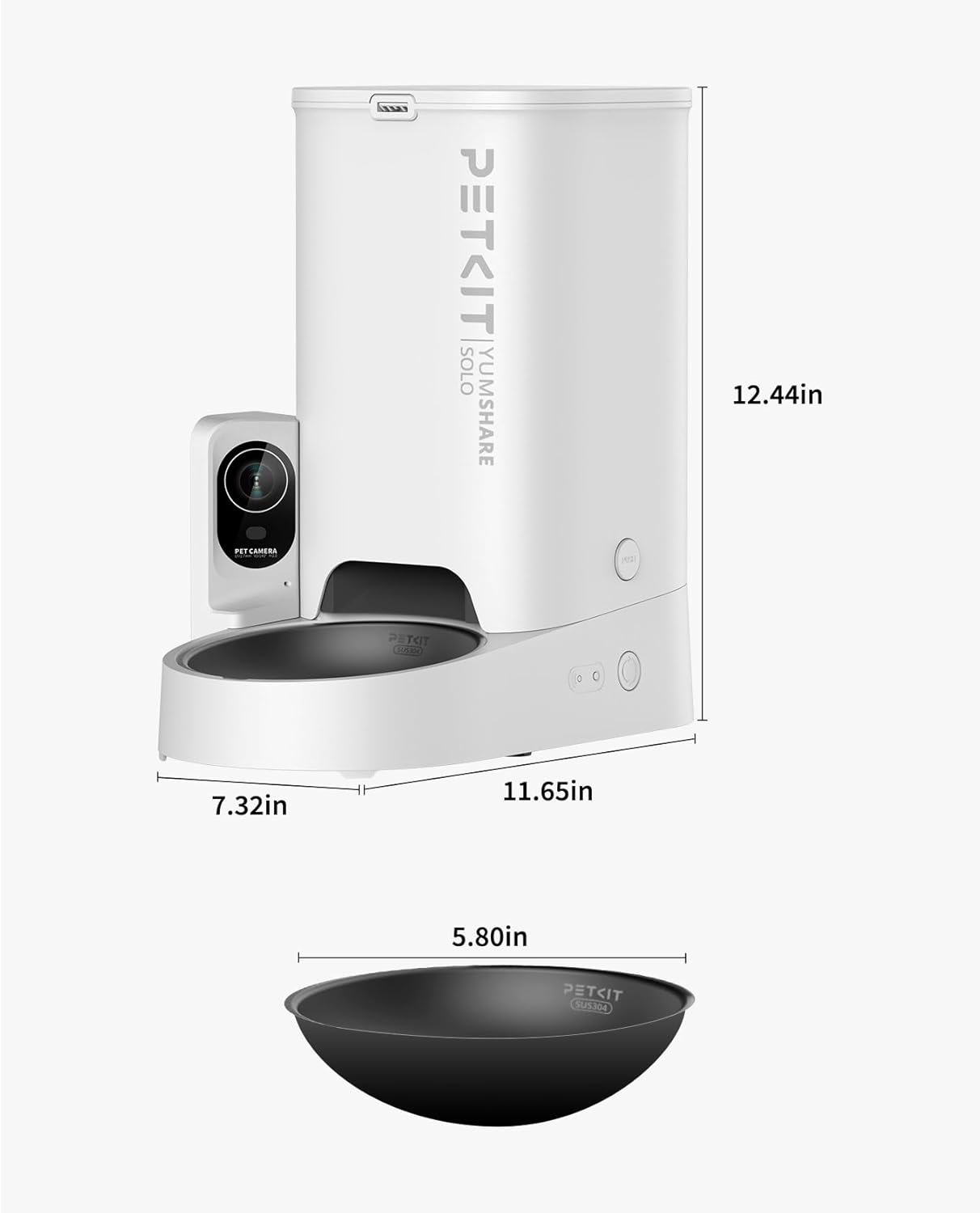 PETKIT, Automatic Cat Feeder with Camera, 1080P HD Video with Night Vision, 2.4G WiFi Pet Feeder with Phone App Control, 2-Way Audio for Cats and Small Dogs, Portion Control Up to 10 Meals Per Day