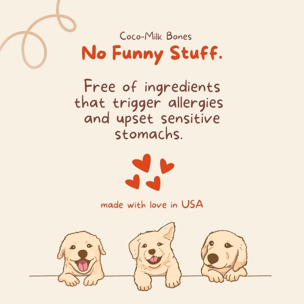 CocoTherapy, Coco-Milk Bones Dog Treat (Ginger Snaps) 6 Oz.
