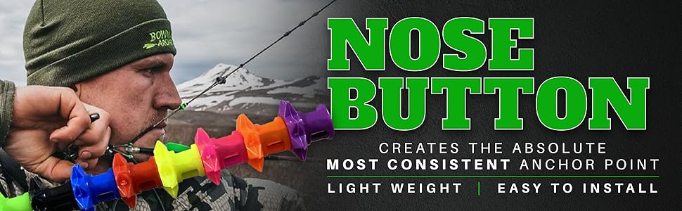 Bowmar Archery, Nose Button, Extremely Light Weight, Creates Consistent Anchor Point, Two Sizes Included