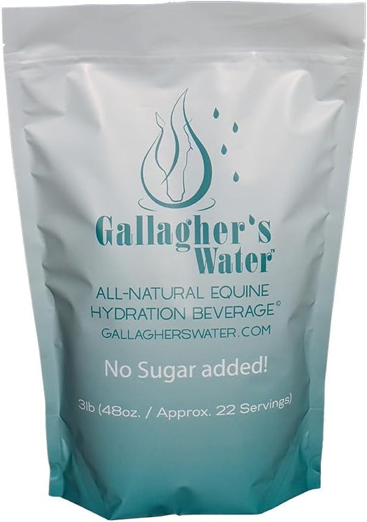 GALLAGHER'S WATER, All-Natural Equine Hydration Beverage, Natural Flavor Enhancement Powder Mix with Electrolytes and Trace Minerals Designed to Encourage Horses to Drink Water, No Sugar Added!