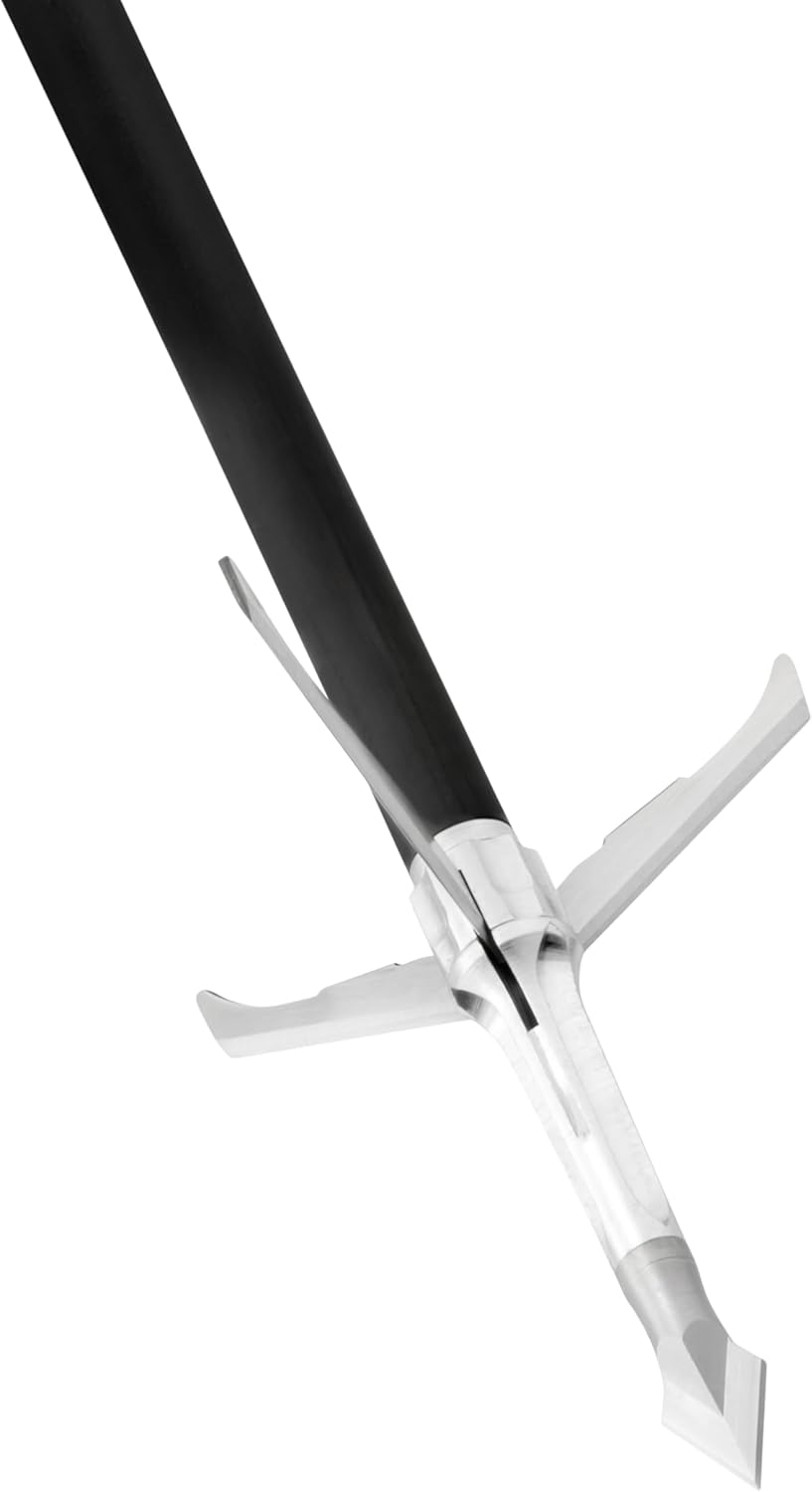 GRIM REAPER, 1824 Razorcut SS Whitetail Special 2" Cut 3 Blade 100 Grain Broadheads – Durable Stainless Steel Arrowheads for Hunting and Crossbows