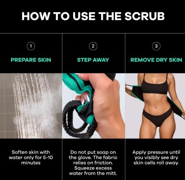 Dermasuri - Deep Exfoliating Back Scrubber - Bath & Shower Back Scrub - Body Exfoliator Scraper Tool - Deep Exfoliation Body Cleaner for Shower - 27" Long, 8" Wide