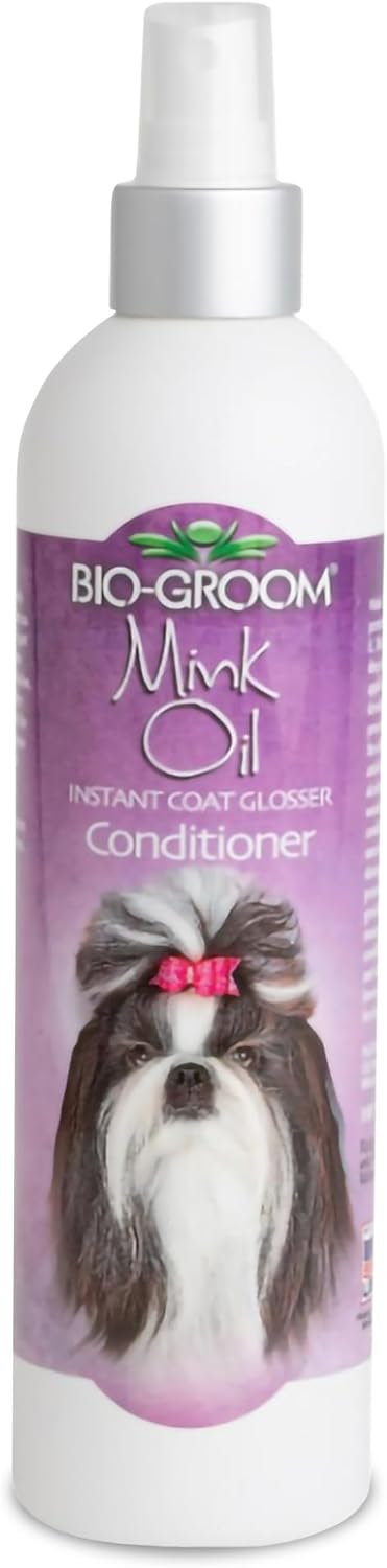 Bio-Groom, Mink Oil Dog Conditioner Spray – Dog Sunscreen, Vitamin E, Non-Sticky, Dog Polish, Cat & Dog Grooming Supplies, Cruelty-Free, Made in USA, Dog Products – 12 fl oz 1-Pack