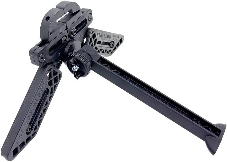 Pine Ridge, Kwik Stand Tri-Pod Bow Support - Stable Bow Stand for Compound and Recurve Bows - Hunting Tripod Stand - Black