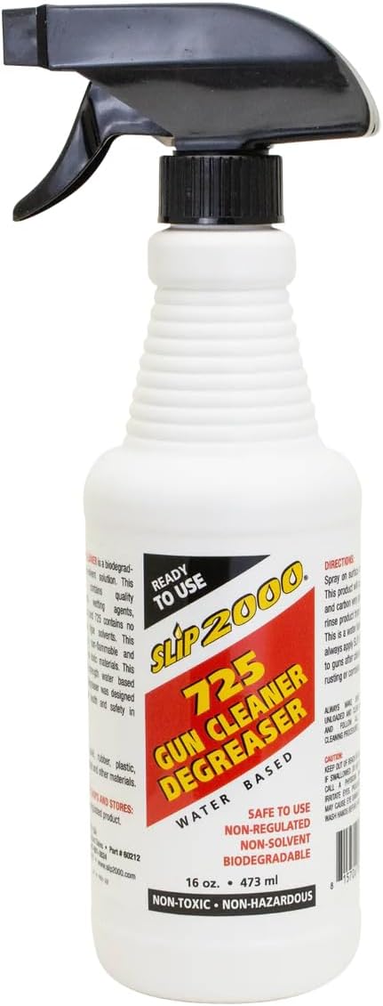 SLIP 2000, 725 Gun Cleaner and Degreaser, Removes Deposits of Carbon, Grease, Grime, All Purpose Gun Cleaner, Trigger Spray Bottle, 16 fl oz