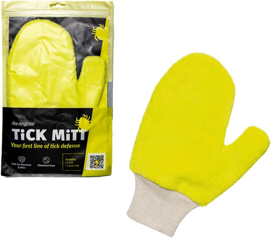 TiCK MiTT, Yellow Tick Defense Glove - Protective Tool for Humans and Pets - Safely Handle Ticks with Ease - Durable, Comfortable, and Easy to Use Tick Management Glove