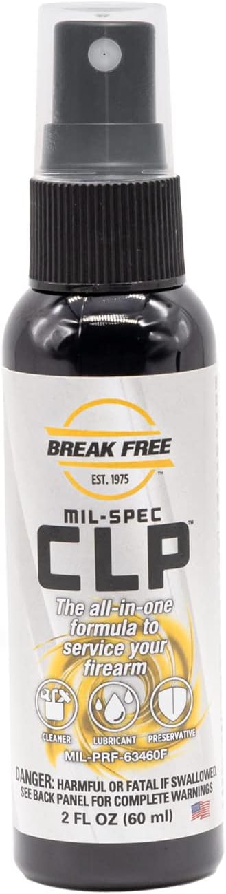 BREAK FREE, MIL-SPEC CLP Cleaner Lubricant and Preservative Gun Cleaner, Spray Bottle, Synthetic Oil, 2 Ounces