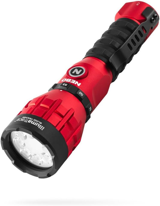 NEBO, IllumaTrace Blood Tracker Flashlight | 180 Lumens, 3 Hour Run Time, Rechargeable Tracking Light for Big Game Hunters, Waterproof, High Grip Handle, White Light Mode, Includes USB Charging Cable