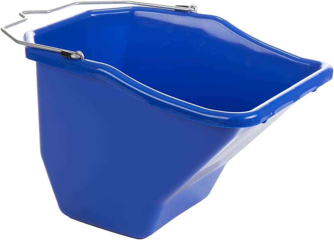 Little Giant®, Plastic Better Bucket | Horse Feed Bucket | Ergonomically Designed | Flat Back Bucket | Made in USA | 10 Quarts | Blue