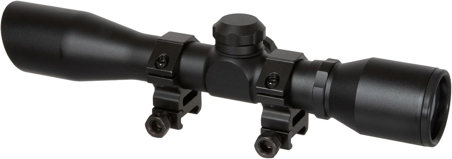 TRUGLO, 4x32MM Compact Tactical Hunting Shooting Durable Waterproof Fogproof Scratch-Resistant Aluminum Tube Diamond Reticle Riflescope with Weaver-Style Rings & Lens Covers Included