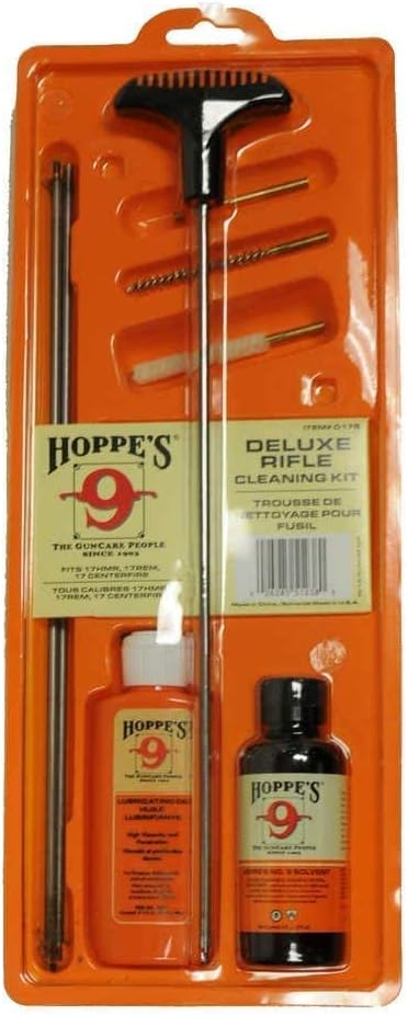 Hoppe's, No. 9 Cleaning Kit with Steel Rod, 17 HMR, .17/.204 Caliber Rifle