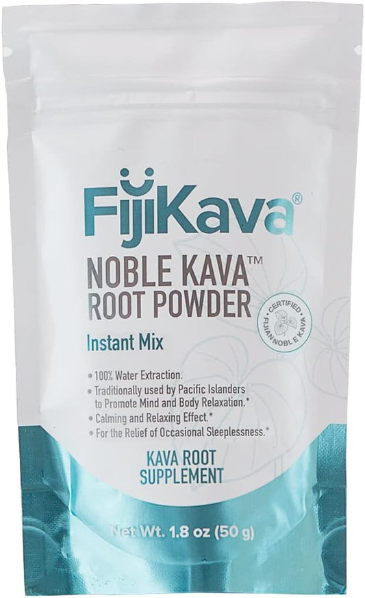 FijiKava, Instant Kava Kava Powder 50g – Premium Kava Root Powder with High Kavalactone Content – Natural Relaxation Aid for Calmness, Stress Relief, and Sleep Support – Easy-to-Mix