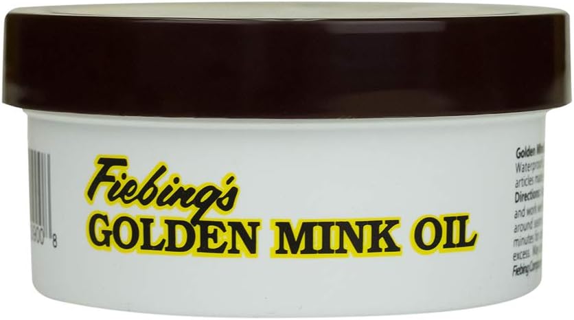 Fiebing's, Golden Mink Oil for Leather Boots (6 oz) - Leather Cleaner & Conditioner - Waterproof, Preserve, Soften All Smooth Leathercraft & Vinyl - Prevents Salt Stains - Use On Couch, Shoe, Purse