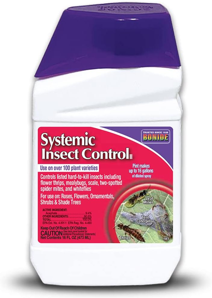 Bonide, Systemic Insect Control, 16 oz Concentrate Long Lasting Insecticide for Outdoor Gardening, Makes 16 Gallons