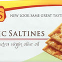 Suzie's, Organic Saltines Crackers, Salted w/ Extra Virgin Olive Oil, Healthy Gourmet Baked Snack Goodies for Adults & Children - 3 Pack, 8.8oz Each