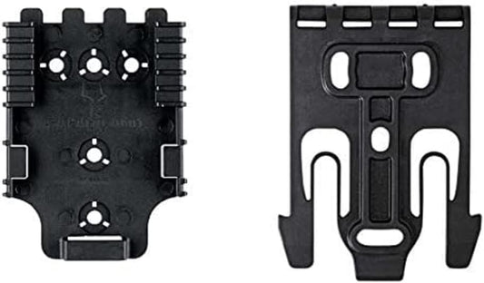 Safariland, Quick Locking System Kit 9006483 Polymer Attachment for Weapon Holster with Locking Fork and Duty Receiver Plate - Black, One Size