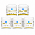 Cellfood Oxygen Gel - 2 fl oz, Pack of 5 - Provides Moisture & Protection, Decreases Appearance of Fine Lines - Aloe Vera, Lavender Blossom Extract, Cellfood & Glycerine - Hypoallergenic, Non-GMO