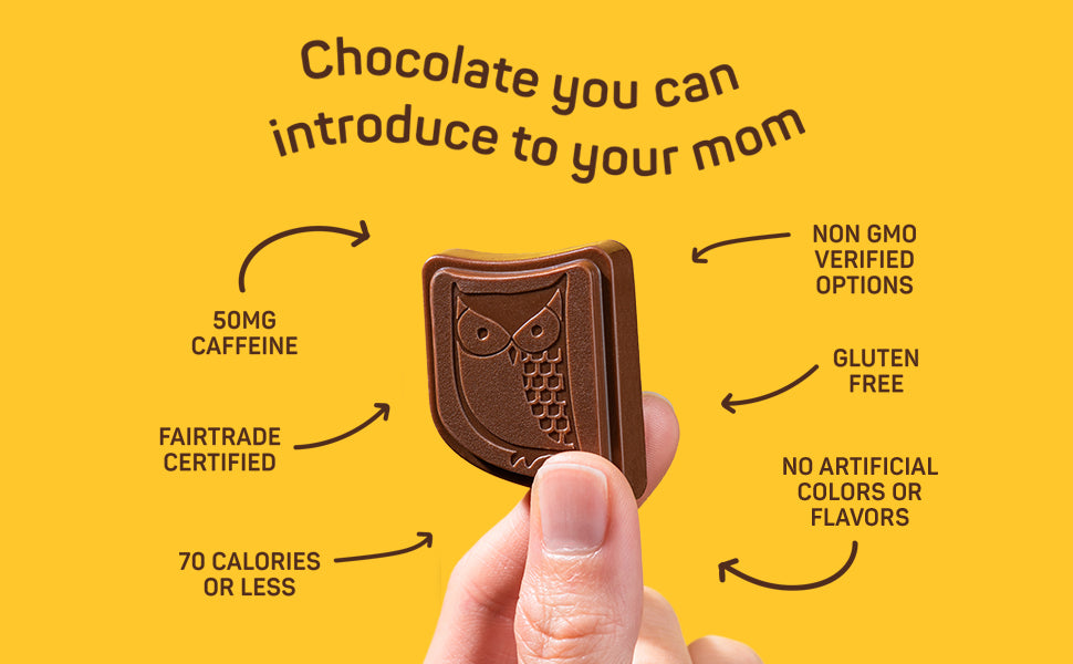 AWAKE Caffeinated Chocolate Bites, Caramel Chocolate Energy Snack, 1 Bite Equals 1/2 Cup of Coffee, 50 Bites