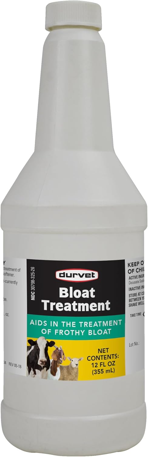 Durvet, Bloat Treatment for Cattle, Sheep, and Goats, 12-Ounce Bottle