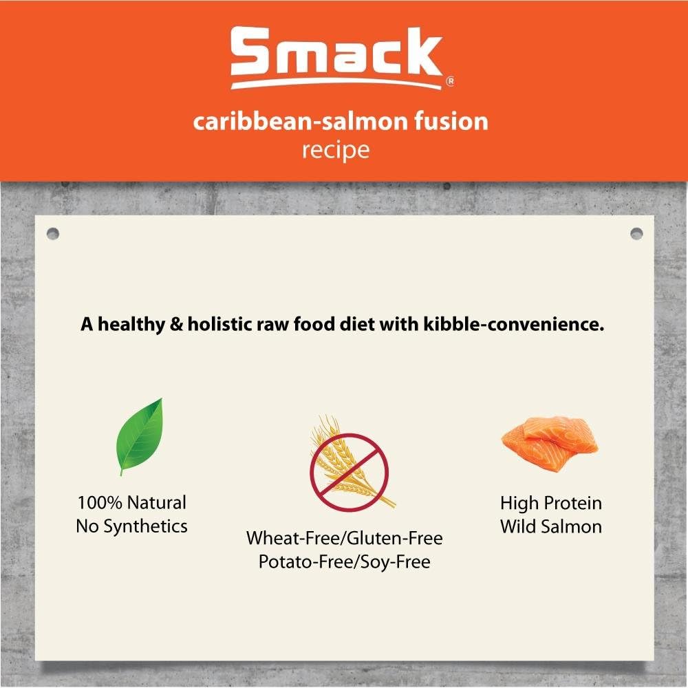 Smack, Pet Food Organic Raw Dehydrated Dog Food Grain-Free, Gluten-Free, Raw Food for Dogs (Caribbean Salmon Fusion, 5.5 Pound)