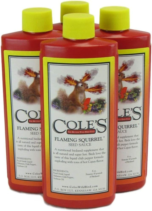 Cole's Flaming Squirrel, Assorted Species Wild Bird Food Additive Soybean Oil 8 oz.