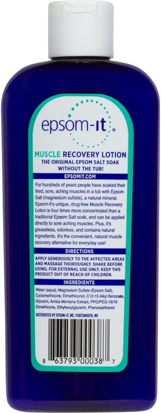 Epsom-IT, Soothing Lotion for Muscles Natural, Concentrated Magnesium Sulfate Cream Fortified with Arnica, for Muscle Stiffness from Running, Exercise and Walking