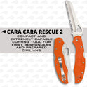 Spyderco, Byrd Cara Cara 2 Rescue Lightweight Knife with 3.88" Stainless Steel Sheepfoot Blade and High Performance Orange FRN Handle - SpyderEdge - BY17SOR2