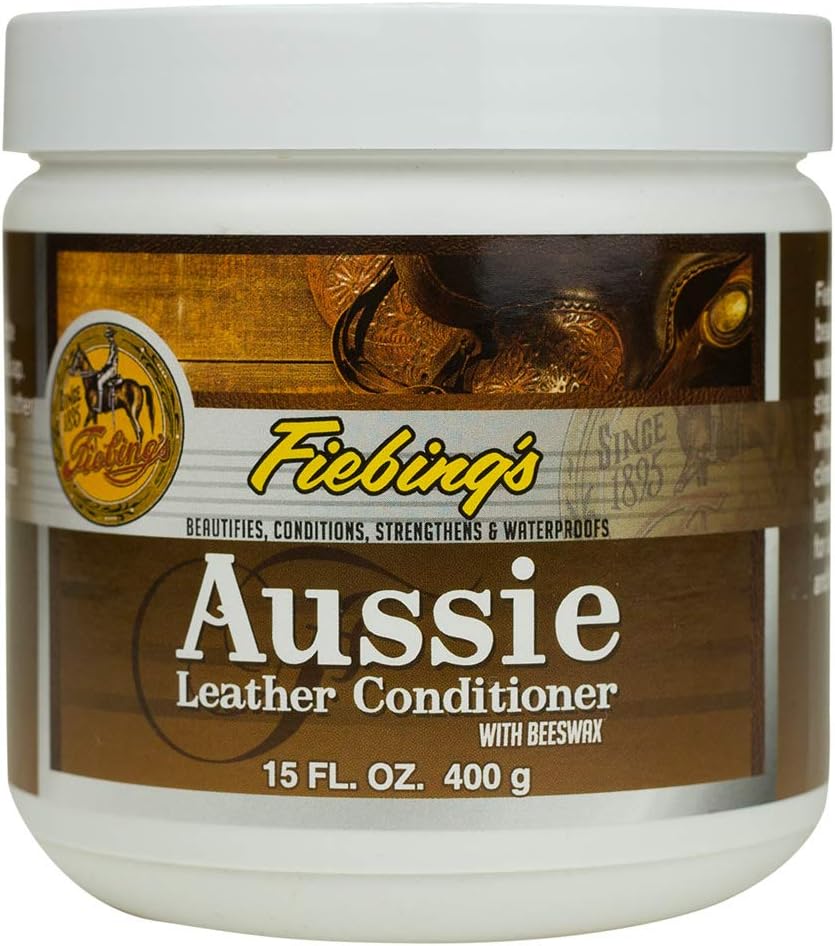 Fiebing's, Aussie Leather Conditioner (14 oz) - Contains Beeswax to Withstand Hot Conditions - Preserve, Moisturize, Strengthen, Waterproof All Leathercraft, Car, Couch, Furniture, Purses, Boot, Shoe