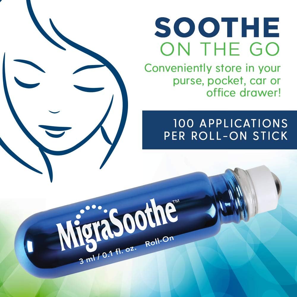 MigraSoothe | Cool & Refreshing Effect| Essential Oil Roll-On Stick | 2 Pack