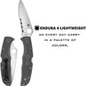 Spyderco, Endura 4 Lightweight Signature Knife with 3.80" VG-10 Steel Blade and Foliage Green FRN Handle - CombinationEdge - C10PSFG