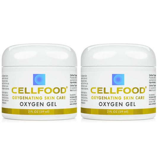 Cellfood, Oxygen Gel - 2 oz, 2 Pack - Nutrient Rich - Provides Moisture & Protection, Decreases Look of Fine Lines - Aloe Vera, Lavender Blossom Extract, Cellfood & Glycerine - Hypoallergenic, Non-GMO