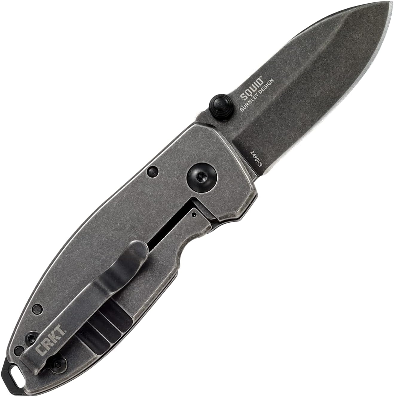 CRKT, Squid Folding Pocket Knife: Compact EDC Straight Edge Utility Knife with Stainless Steel Blade and Framelock Handle