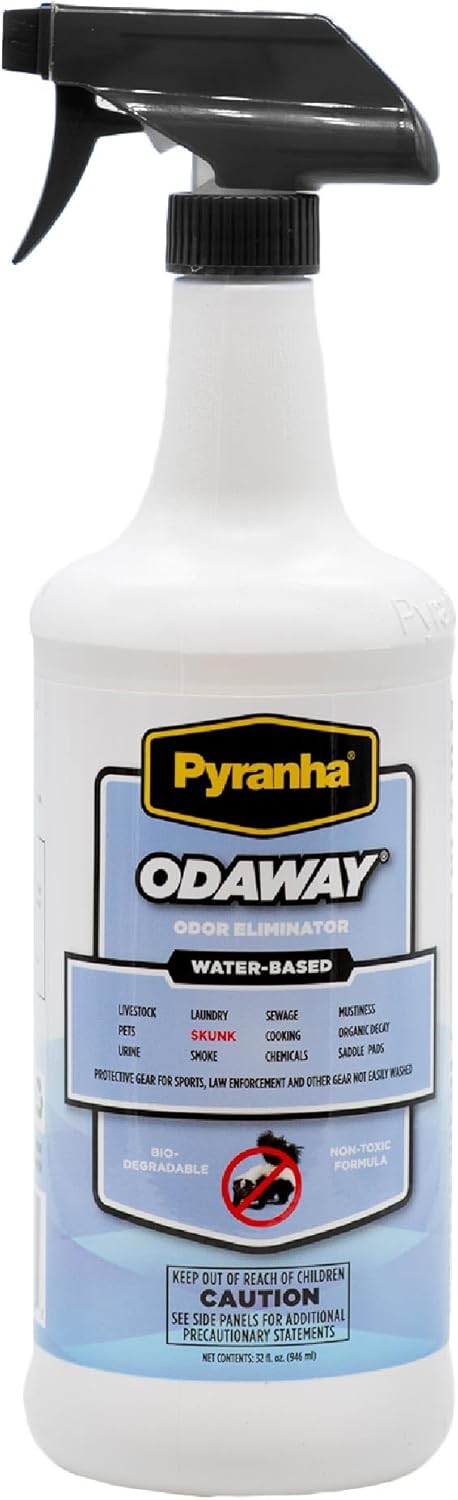 Pyranha, Odaway Ready-to-Use Odor Eliminator Spray – Broad Spectrum Scent Neutralizer for Home, Kennel, Car, Bathroom & Gear, Quart