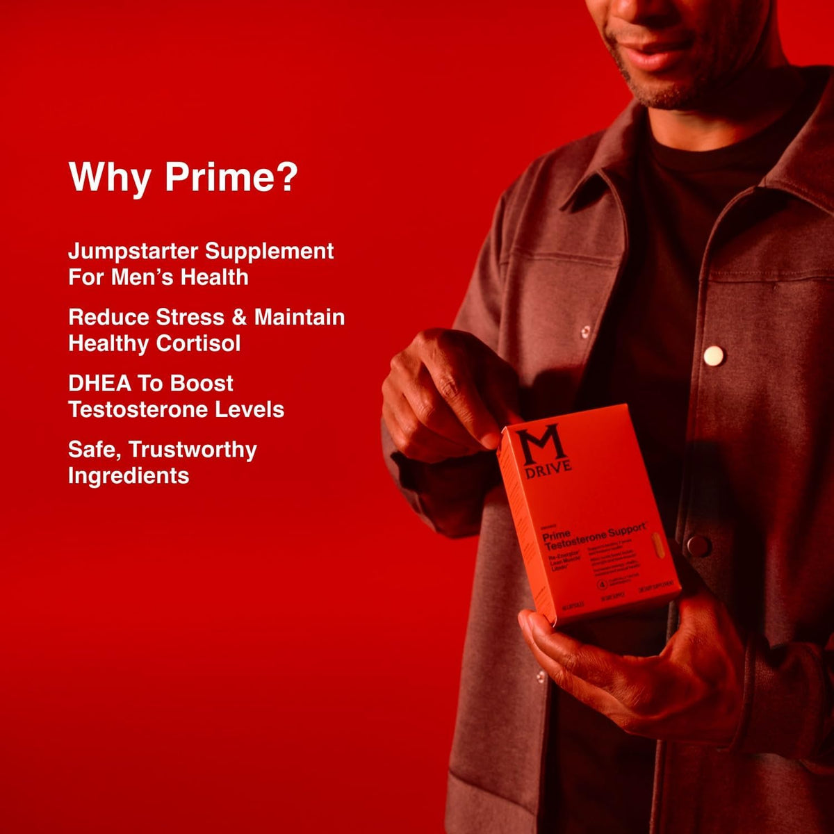 Mdrive, Prime - Men's T-Support Supplement, Max Energy, Focus & Lean Muscle, KSM-66 Ashwagandha, S7 Nitric Oxide Booster, Bioperine and DHEA,15 Servings, 30 Count