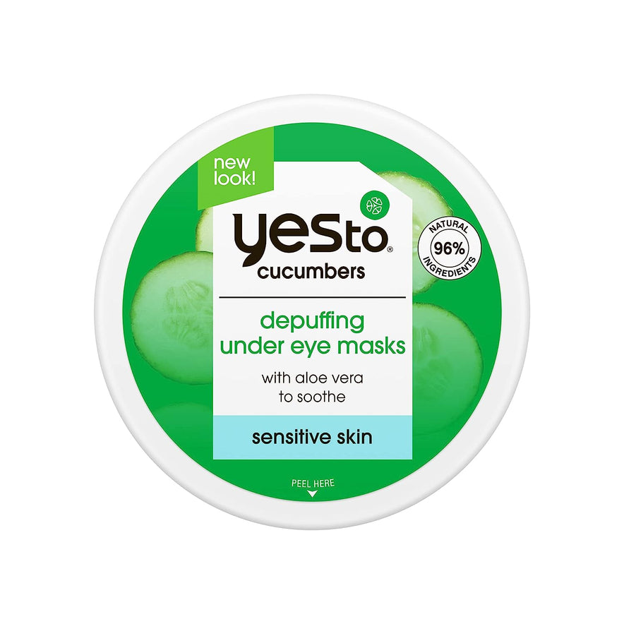 Yes To Soothing Depuffing Under Eye Masks for Sensitive Skin , Cucumber 8 Count