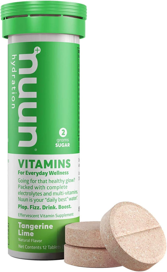 Nuun, Vitamins Tangerine Lime Daily Hydration Supplement (2 Tubes of 12 Tablets)