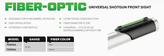 TRUGLO, Low-Profile Universal Home Defense Fiber Optic Front Shotgun Sight Fits 12-20 Ga, Red/Green