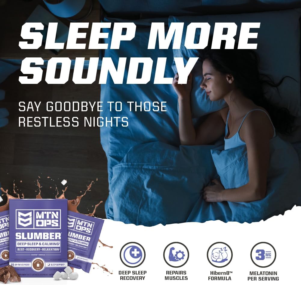 MTN OPS, Slumber Deep Sleep & Muscle Recovery Supplement - 30 Servings, Sleepy Cocoa