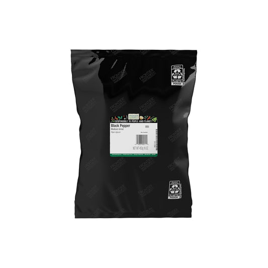 Frontier Co-op, Medium Ground Black Pepper, 1-pound Bulk Bag, Full-bodied Flavor and Aroma, Kosher