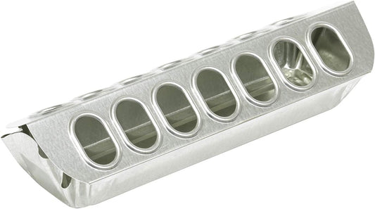 Little Giant®, Slide-Top Poultry Ground Feeders | Galvanized Feeding Trough Tray | Durable and Lightweight Chicken Feeder | Made in USA | 12 Inches
