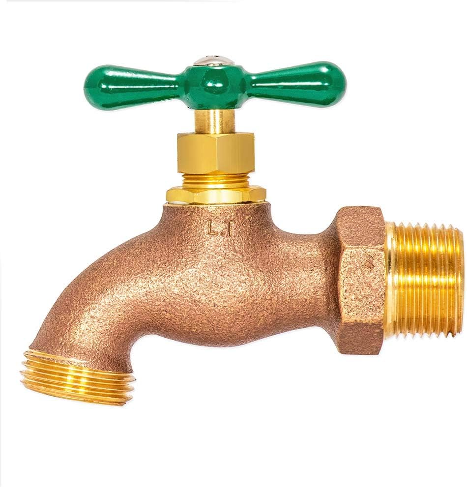 Eastman, Heavy-Pattern Hose Bibb, 3/4 Inch MIP Connection x 3/4 Inch MHT Connection, Brass Plumbing Fitting, 48629