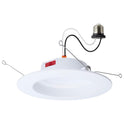 Nuvo, 8 Watt LED Downlight Retrofit; 5-6 Inch; CCT Selectable; Round; White Finish S12602