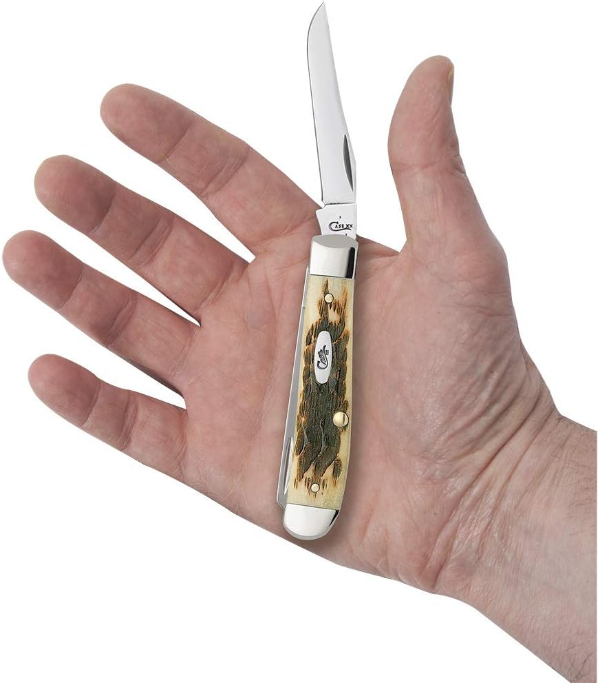 Case, XX WR Pocket Knife Amber Bone Mini Trapper Item #013 - (6207 SS) - Length Closed: 3 1/2 Inches