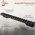 Talley Bergara, B14 Short Action Picatinny Rail Lightweight 7000 Series Aluminum Alloy Construction, Fully CNC-Machined, Hardcoat Anodized, Includes Mounting Hardware