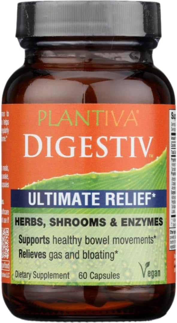 Plantiva, Digestiv - (60 Capsules) Clinically Developed Combination of Natural Ingredients to Help Maintain Effective Digestion (60 Capsules)