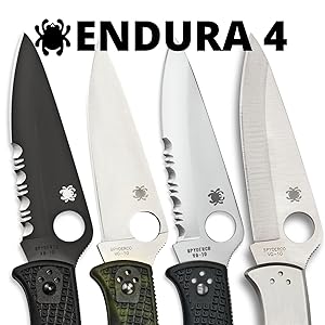 Spyderco, Endura 4 Lightweight Signature Knife with 3.80" VG-10 Steel Blade and FRN Handle - PlainEdge - C10PBK